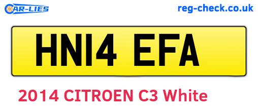 HN14EFA are the vehicle registration plates.
