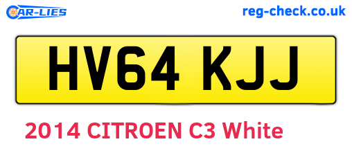 HV64KJJ are the vehicle registration plates.