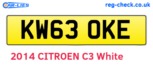 KW63OKE are the vehicle registration plates.
