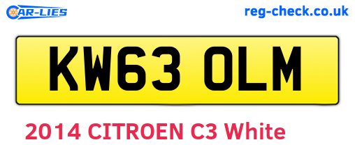 KW63OLM are the vehicle registration plates.