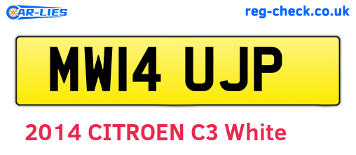 MW14UJP are the vehicle registration plates.