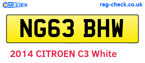 NG63BHW are the vehicle registration plates.