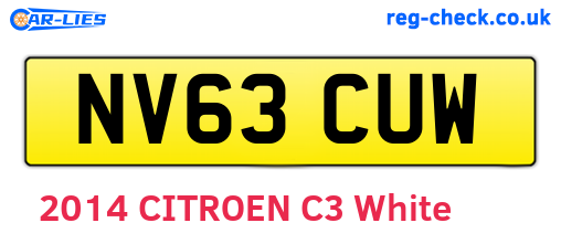 NV63CUW are the vehicle registration plates.