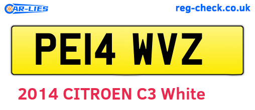PE14WVZ are the vehicle registration plates.
