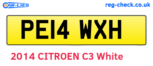 PE14WXH are the vehicle registration plates.