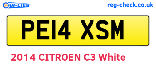 PE14XSM are the vehicle registration plates.