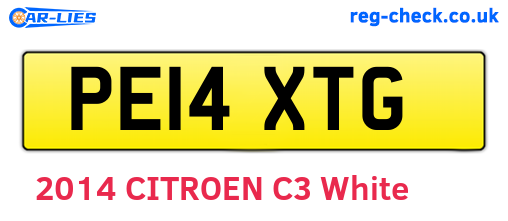 PE14XTG are the vehicle registration plates.