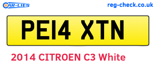 PE14XTN are the vehicle registration plates.