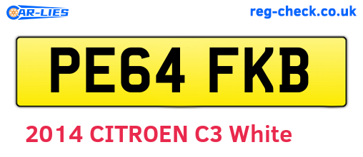 PE64FKB are the vehicle registration plates.