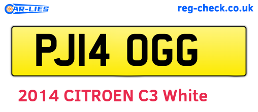 PJ14OGG are the vehicle registration plates.