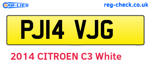 PJ14VJG are the vehicle registration plates.
