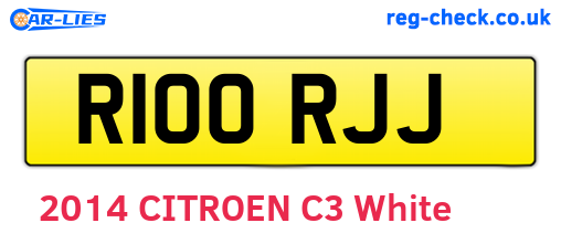 R100RJJ are the vehicle registration plates.