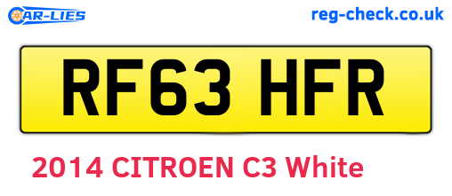 RF63HFR are the vehicle registration plates.