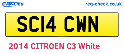 SC14CWN are the vehicle registration plates.