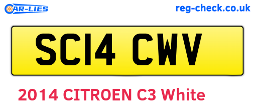 SC14CWV are the vehicle registration plates.