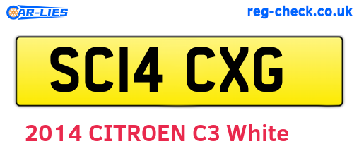 SC14CXG are the vehicle registration plates.