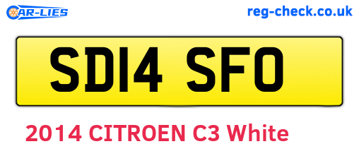 SD14SFO are the vehicle registration plates.