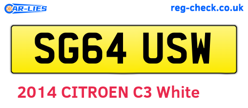 SG64USW are the vehicle registration plates.
