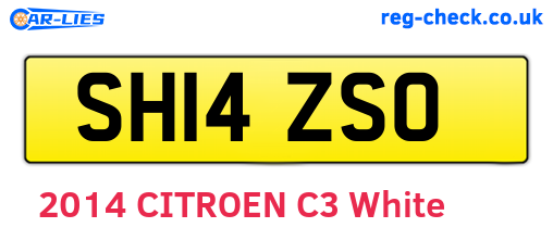SH14ZSO are the vehicle registration plates.