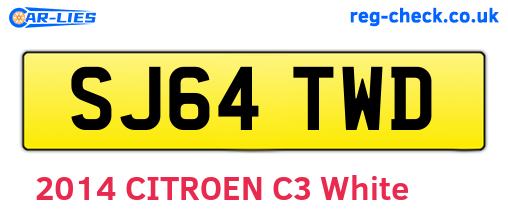 SJ64TWD are the vehicle registration plates.