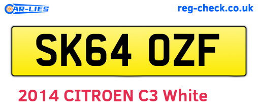 SK64OZF are the vehicle registration plates.