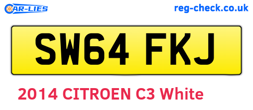 SW64FKJ are the vehicle registration plates.