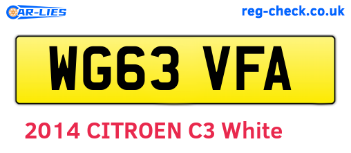 WG63VFA are the vehicle registration plates.