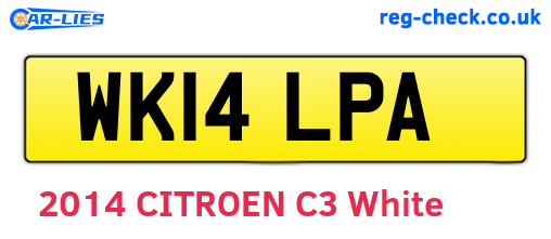 WK14LPA are the vehicle registration plates.
