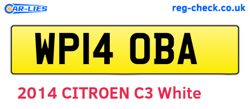 WP14OBA are the vehicle registration plates.