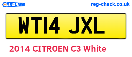 WT14JXL are the vehicle registration plates.