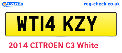 WT14KZY are the vehicle registration plates.