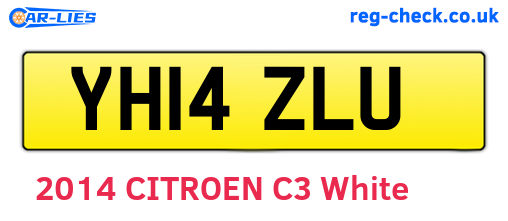 YH14ZLU are the vehicle registration plates.