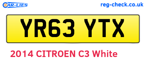 YR63YTX are the vehicle registration plates.