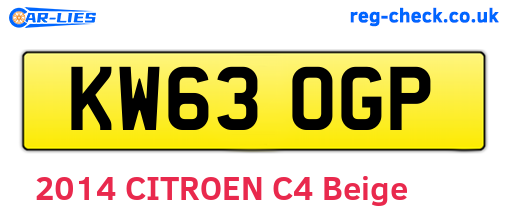 KW63OGP are the vehicle registration plates.