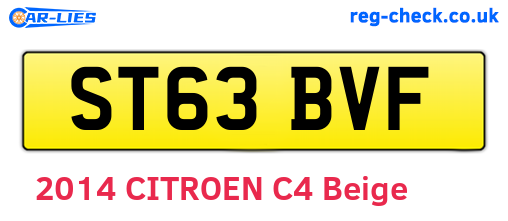 ST63BVF are the vehicle registration plates.