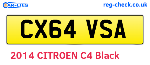 CX64VSA are the vehicle registration plates.
