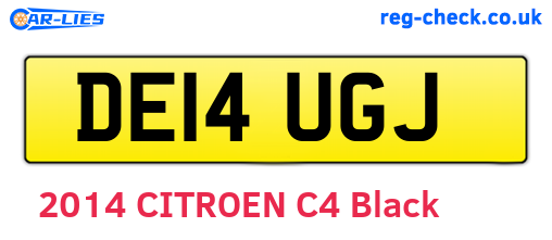 DE14UGJ are the vehicle registration plates.