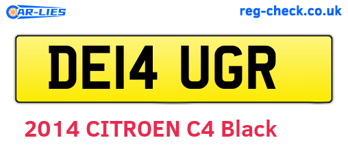 DE14UGR are the vehicle registration plates.