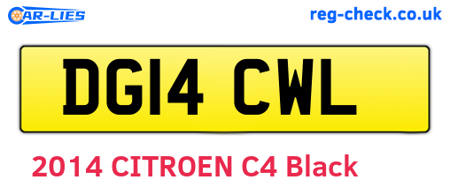 DG14CWL are the vehicle registration plates.