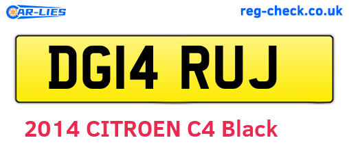 DG14RUJ are the vehicle registration plates.