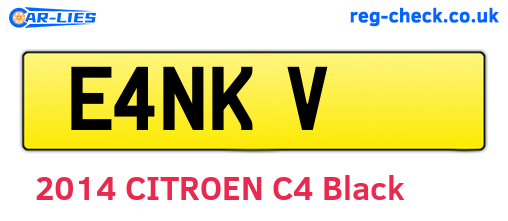 E4NKV are the vehicle registration plates.