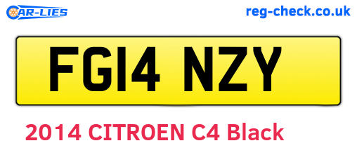 FG14NZY are the vehicle registration plates.