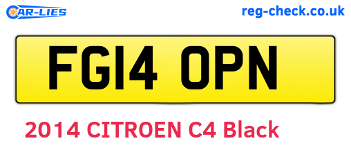 FG14OPN are the vehicle registration plates.