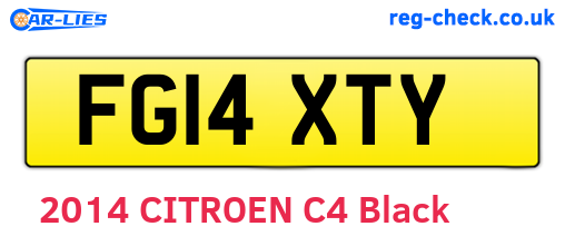 FG14XTY are the vehicle registration plates.
