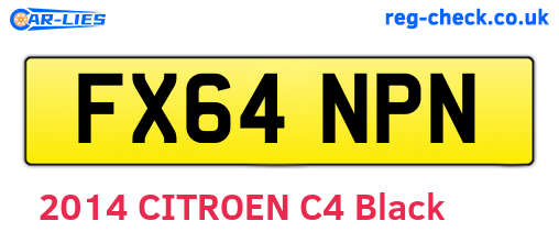 FX64NPN are the vehicle registration plates.