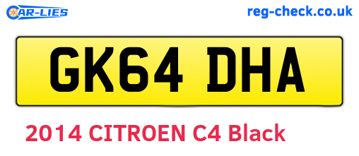 GK64DHA are the vehicle registration plates.