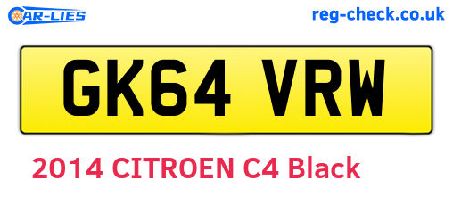 GK64VRW are the vehicle registration plates.