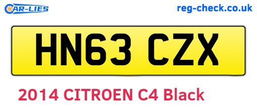 HN63CZX are the vehicle registration plates.