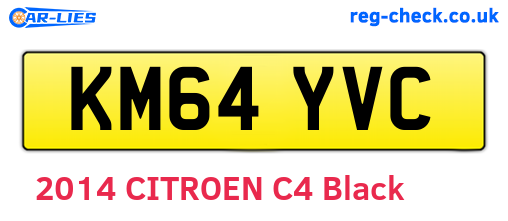 KM64YVC are the vehicle registration plates.