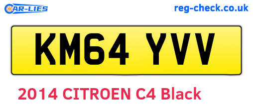 KM64YVV are the vehicle registration plates.